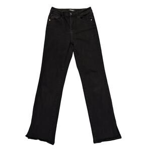 Judy Blue Jeans Women's 7 28 Black Denim Straight Leg 90's Slit JB88451 Stretch